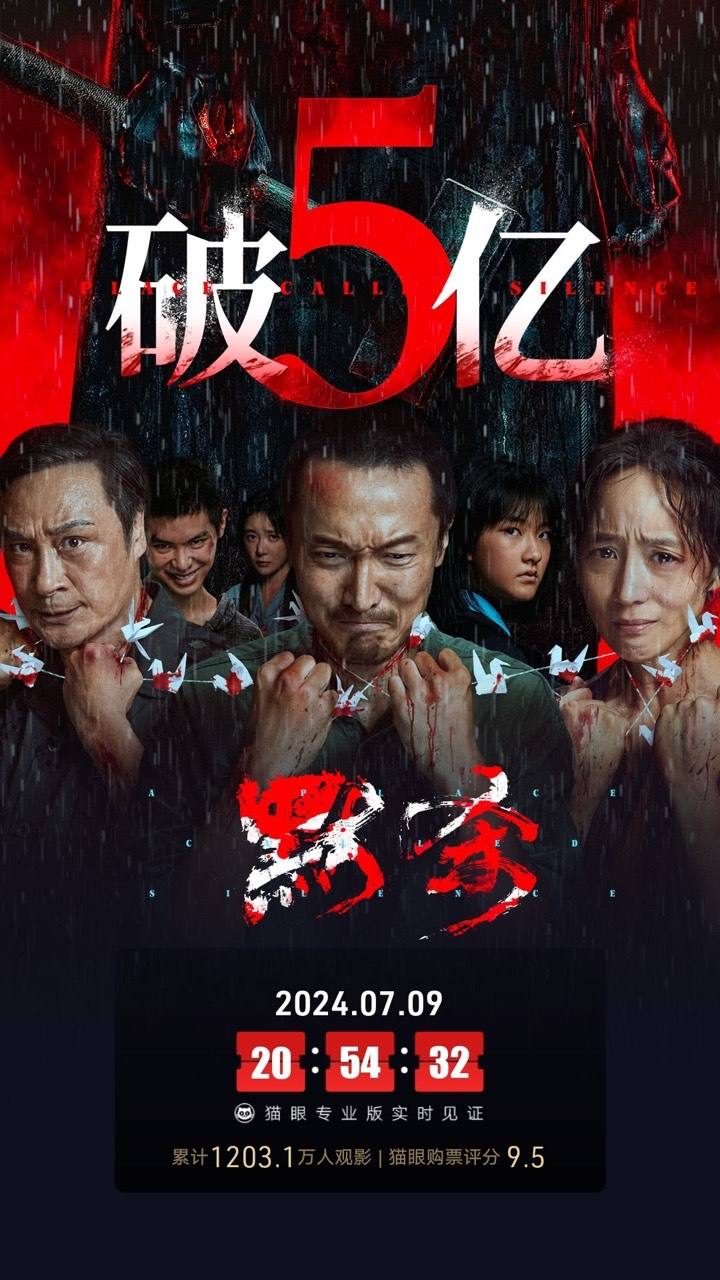 电影《默杀》票房突破5亿，跃升年度票房榜第11位 -1