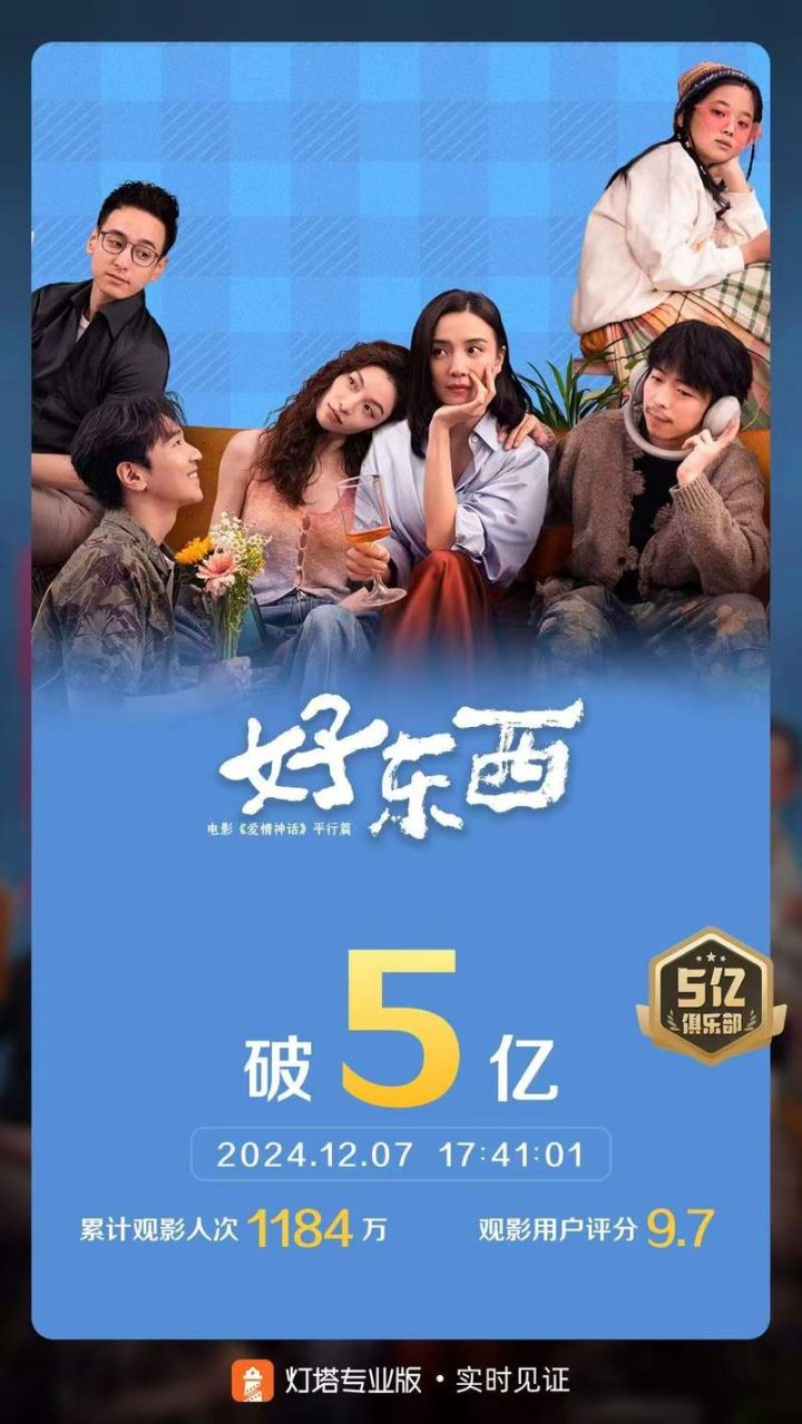 《好东西》票房突破5亿，挤入年度票房榜前16 -1