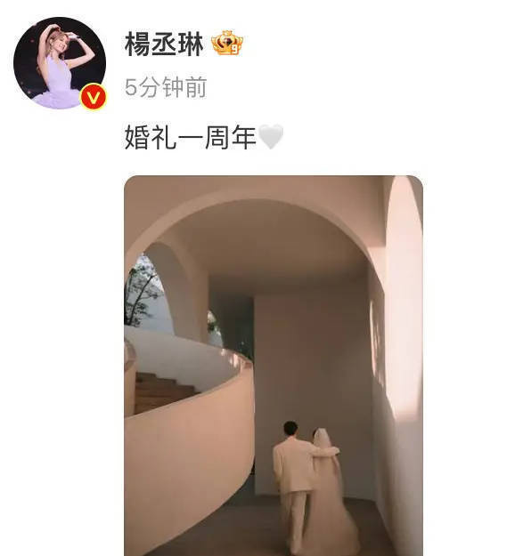杨丞琳分享《李荣浩》婚纱背影 纪念婚礼一周年 -1