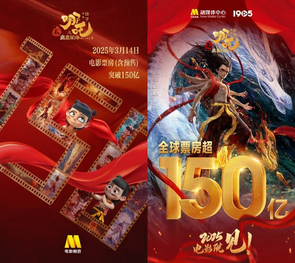 《哪吒之魔童闹海》全球影史前五，150亿票房新纪录！ -2